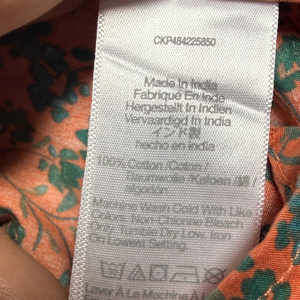 Madewell Amari Twist Detail Shirt Sunset Haze Orange Green Size 8 - Picture 3 of 8
